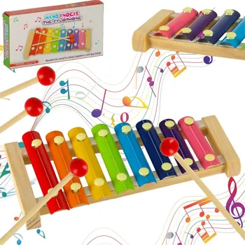 Hračka KIK Barevný výukový dřevěný cimbál