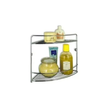 Drátěná police Polička koupelnová rohová 2 patra chrom 28x28x29cm ARTEX