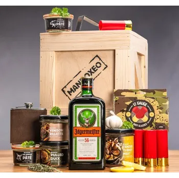 Dárkový potravinový koš Bedna pro Myslivce | Manboxeo.cz