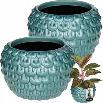 Květináč Keramický obal na květináč 17 cm, modrý