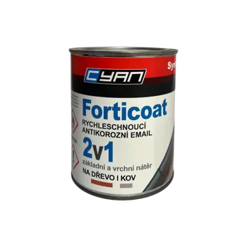 barva na kov FORTICOAT rychleschnoucí antikorozní email 2v1 RAL 9005 černá pololesk 2,5 kg