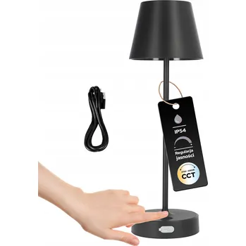 Lampička EDO Bezdrátová LED Stolní Lampa Noční Černá NELI 2,7W CCT IP54 33cm
