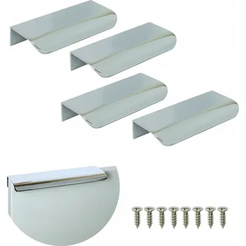 Nábytková úchytka hranová stříbrná lesklá 9 x 4 x 1,8 cm