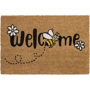 Kokosová rohožka, čisticí zóna na boty Welcome včely 40x60 cm