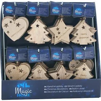Vánoční ozdoba Ozdoba MagicHome Vianoce, 3 druhy, závesná, Sellbox 96 ks