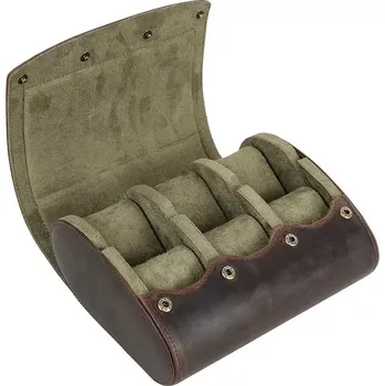 Box na hodinky Contacts® Kožené pouzdro na 6 hodinek Karnas Hnědý