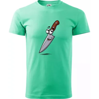 Pánské tričko Parové triko - Jablko a nůž - Klasické pánské triko vyšší gramáže - 4XL ( Mátová )
