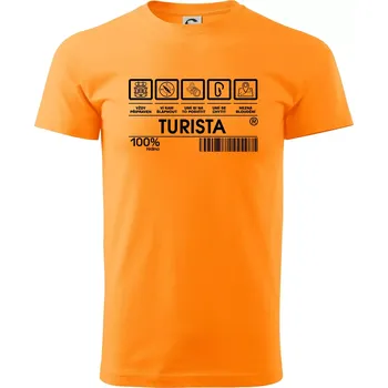 Pánské tričko Čárový Kód Turista - Klasické pánské triko vyšší gramáže - 4XL ( Tangerine orange )