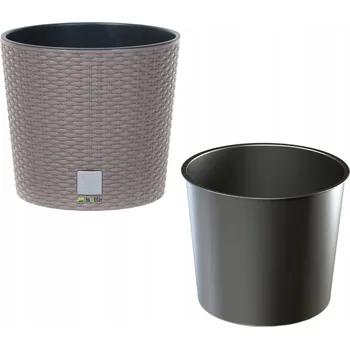 Květináč Plast Květináč béžový, Botle 25 cm x 25 x 22,4 cm