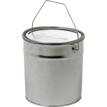 kbelík Plechový kbelík s víkem, objem 5 l, kónický, madlo, schválení pro transport, BJ = 35 ks