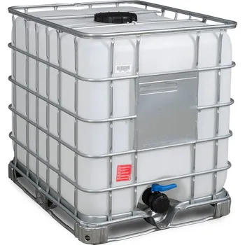 IBC kontejner IBC kontejner Recobulk, ocelový rám, 1000 litrů, víko DN 225, uzávěr DN 80
