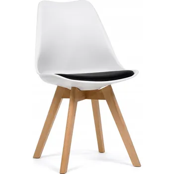 Jídelní židle SKANDINÁVSKÁ ŽIDLE S POLŠTÁŘEM DSW DUBLIN BÍLO ČERNÁ