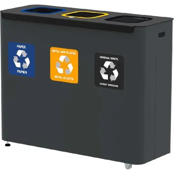 Venkovní odpadkový koš Sestava košů na tříděný odpad Eko Star Station 3x60l, antracit + doprava zdarma