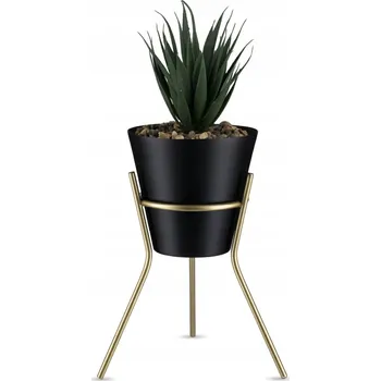 Obraz Industriální stojan na květiny černo-zlatý LOFT