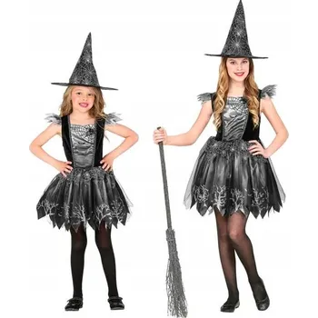 Karnevalový kostým KOSTÝM ELEGANTNÍ ČARODĚJNICE HALLOWEEN 140