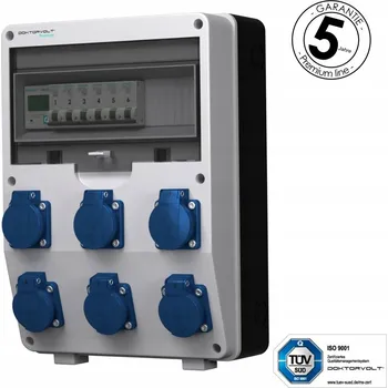 Rozvaděč Stavební rozvaděč s elektroměrem 1F Siemens pTD-S 6x230V zásuvky Mennekes Šedá