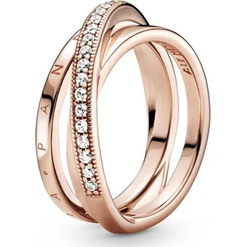Oblečení a móda Pandora Bronzový propletený prsten se zirkony Pavé 189057C01 58 mm + 2 měsíce na vrácení zboží