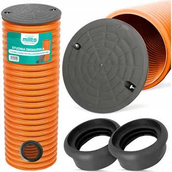 kanalizace DRENÁŽNÍ ŠACHTA Drenážní Studna 315 Víko Trubka 1m 2x TĚSNĚNÍ 110