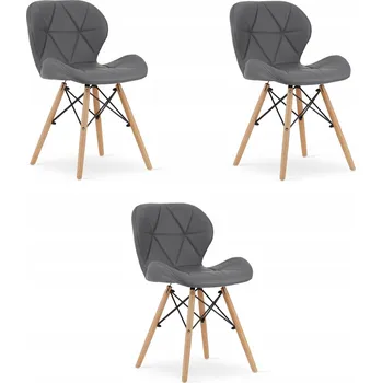 Jídelní židle Židle Oskar umělá kůže šedá 3 ks