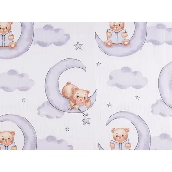 Bavlněná plenkovina / mušelín medvídek Varianta: (297T) bílá, Balení: 1 m