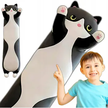 plyšák Plyšák Dlouhá kočka Klobása Černá 70 CM Plyšák hračka Kotě Polštář