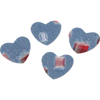 Nažehlovačka srdce jeans, barva 1 modrá světlá