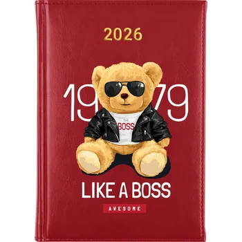 Diář Knižní kalendář 2026 A5 červený