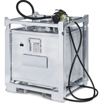 Palivová nádrž Nádrž na mazivo, 1000 litrů, s čerpadlem, hadicí, čerpací pistolí a digitálním průtokoměrem