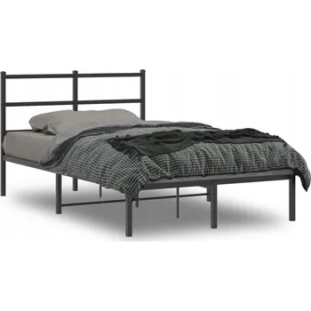 Postel Kovový rám postele s čelem, černý, 120x