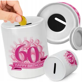 Pokladnička KERAMICKÁ POKLADNIČKA NA MINCE PRO DĚTI K 60. NAROZENINÁM