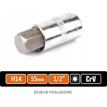 Klíč Nástrčný klíč 1/2" s bitem HEX 55 mm/H14 / TEGER