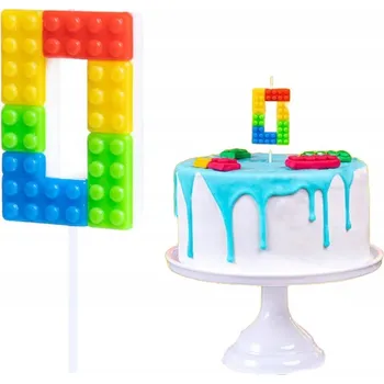 Dortová svíčka BAREVNÁ SVÍČKA KOSTKY ČÍSLICE 0 NULA DEKORATIVNÍ SVÍČKY NA DORT NAROZENINY