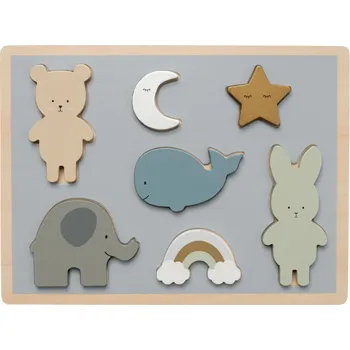 Dřevěná hračka Jabadabado Vložení hádanky Macko