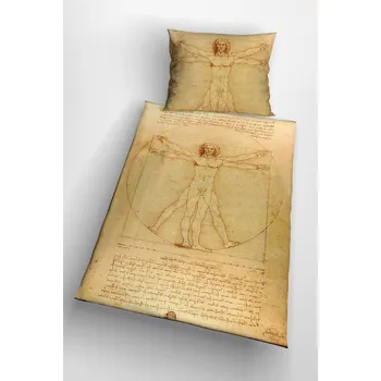 Povlečení Glamonde Vitruviánský muž Vitruvian Man 140 x 200, 70 x 90 cm zipový uzávěr