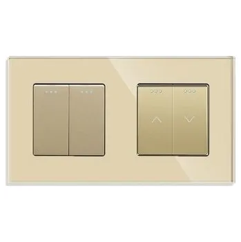 vypínač DVOJITÝ SKLENĚNÝ MECHANICKÝ KLÁVESOVÝ SPÍNAČ + OVLADAČ ROLETY