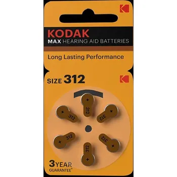 Článková baterie Kodak Jednorázová zinkovzdušná baterie P312, 6-pack (KOD-P312BL6)