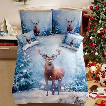 Povlečení Povlečení Homa NAVI BLUE DEER 3 dílná sada 140x200 cm