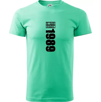 Pánské tričko Limited edition 1989 pruh - Klasické pánské triko vyšší gramáže - 4XL ( Mátová )