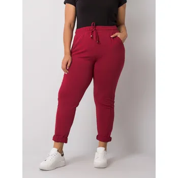 Dámské tepláky Plus Size RV-DR-6300.19 BASIC FEEL GOOD Barva: Bordó, Velikost: 4XL
