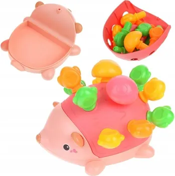 ostatní stavebnice Vzdělávací Senzorický Ježek Montessori s Vyjímatelnými Bodlinami Stavebnice Třídič - Červený