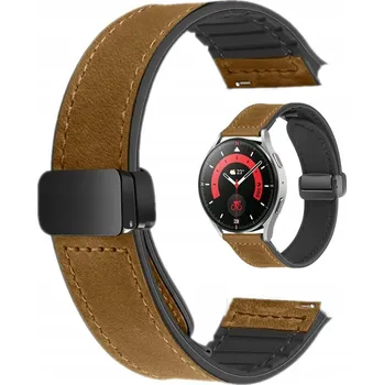 Řemínek na hodinky SVĚTLE HNĚDÝ MAGNETICKÝ ŘEMÍNEK 18 MM PRO HODINKY HUAWEI FOSIIL GARMIN