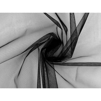 Polyamidová látka - tyl oděvní / dekorační - čerrá (do vyprodání zásob)