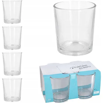 Sklenice Sklenice na nápoje, vodu a džus drinków zestaw 4x280 ml hladké sklo