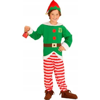 Karnevalový kostým KOSTÝM ELF POMOCNÍK SANTA CLAUSE 104 zelená unisex