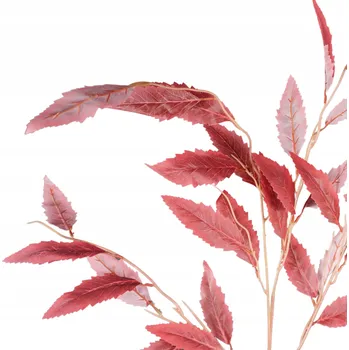 umělá květina Větvička s červenými listy 110 cm podzimní vánoční