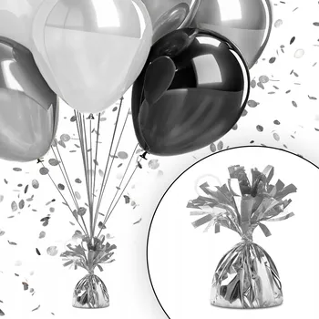 Balónek ZÁVAŽÍ NA BALÓNKY S HELIEM STŘÍBRNÉ LESKLÉ DEKORACE K NAROZENINÁM
