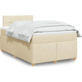 Ložnice vidaXL Box spring postel s matrací 120x200 cm textil [3286648] Barva: krémová