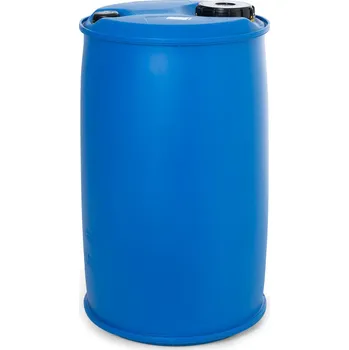 Plastový sud se zátkou, objem 220 litrů, šroubení zátky 2'‘ hrubé a otvor DN150