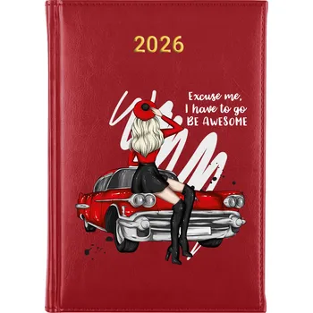 Kalendář Knižní kalendář 2026 A5 červený