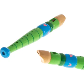 Hudební nástroj pro děti KIK Dřevěná flétna barevný školní nástroj